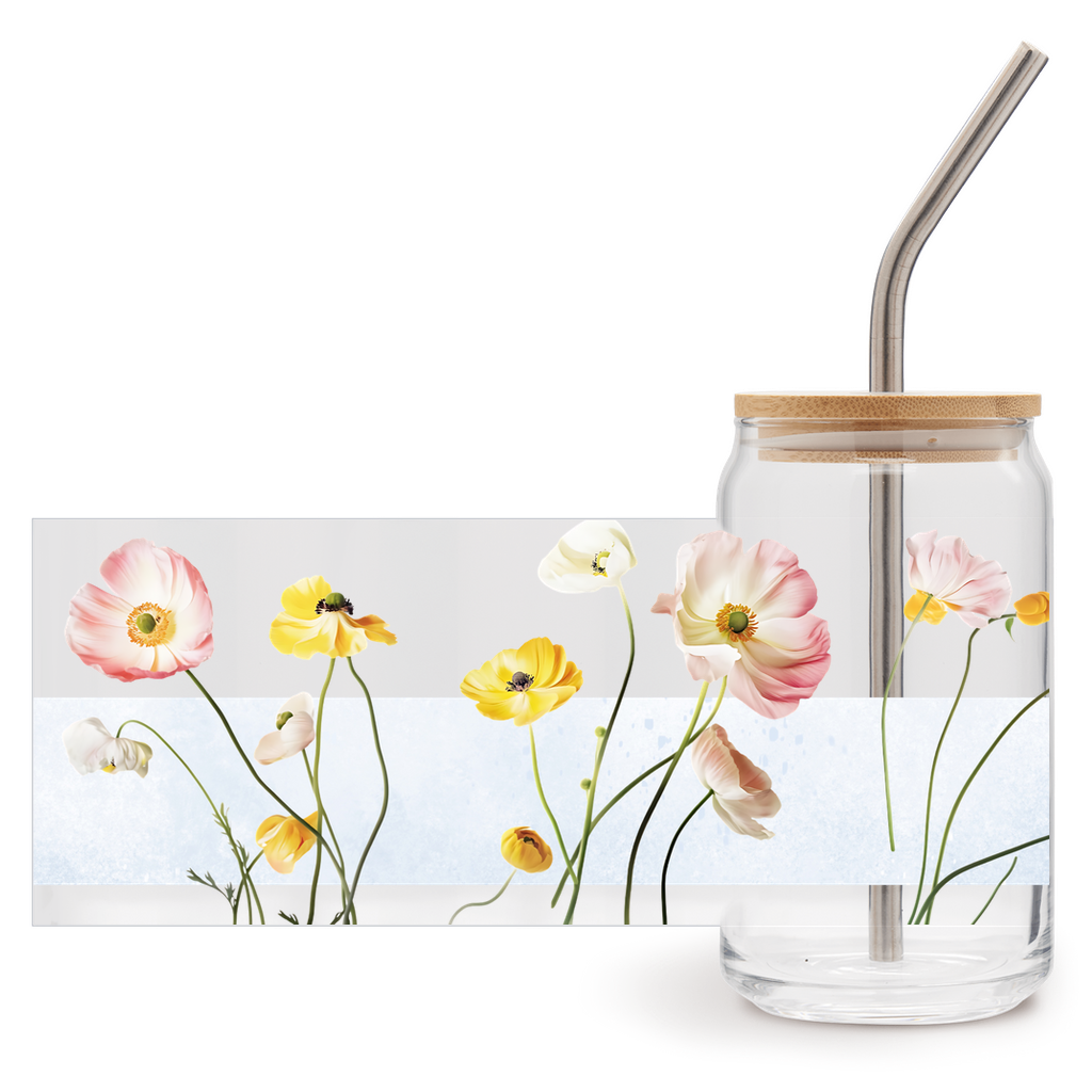 Wild Flower Soda Can Glasses 16 oz