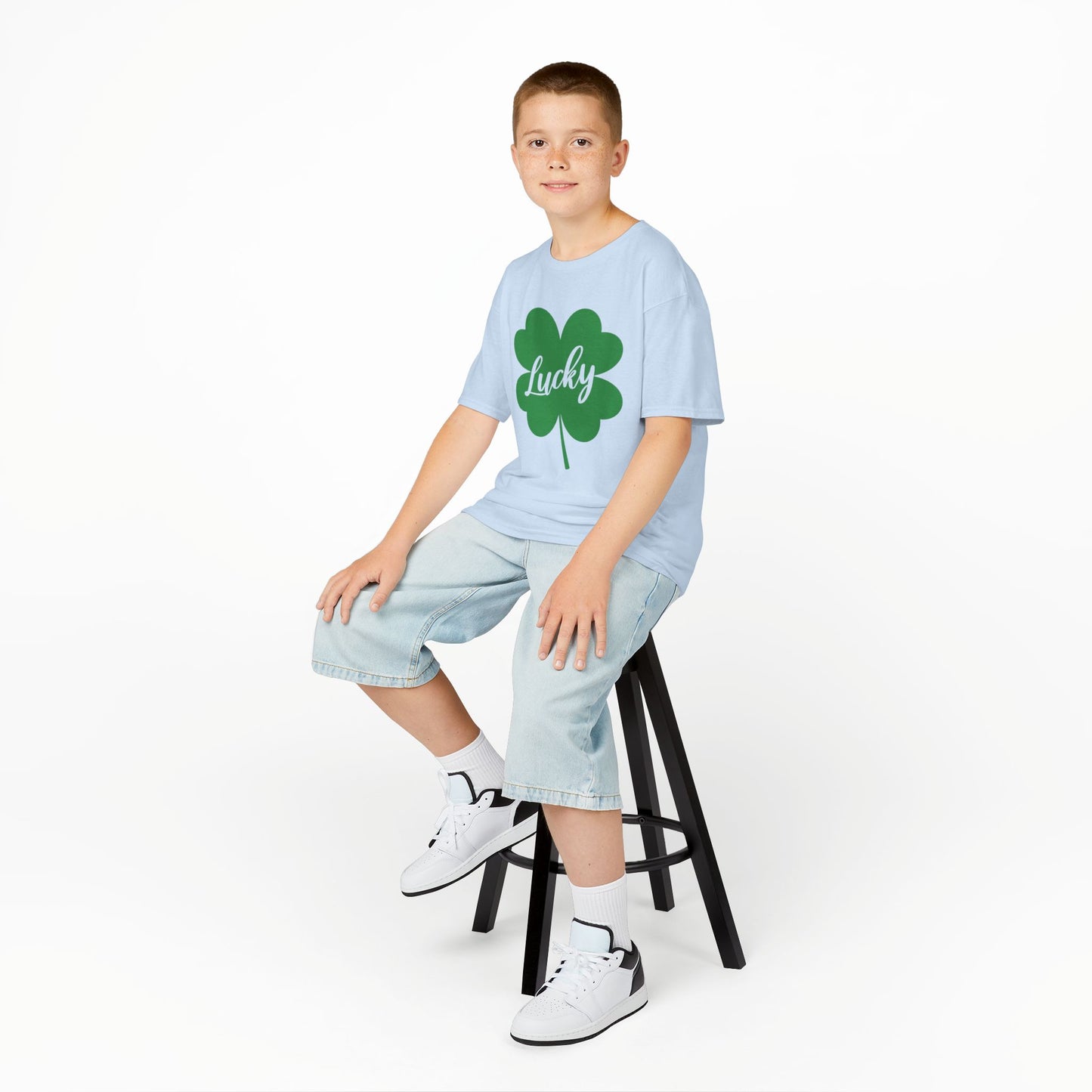 Lucky Clover Kids Heavy Cotton Tee for St. Patrick's Day
