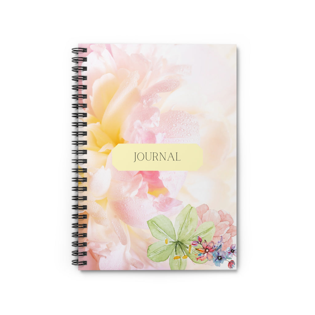 Soft Flower Spiral Notebook Journal – Elegant Ruled Line Writing Companion